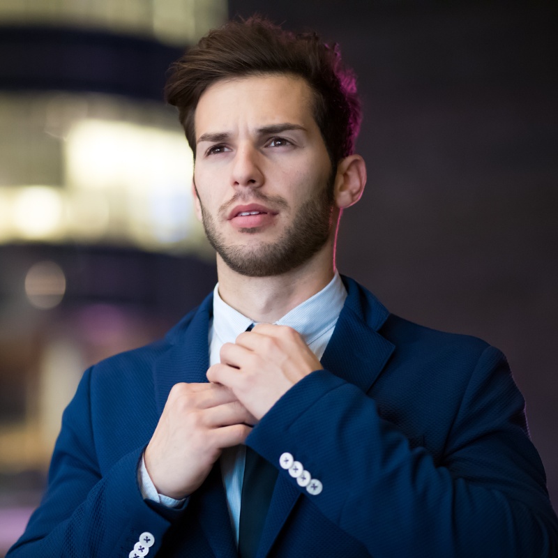 a man looking confident